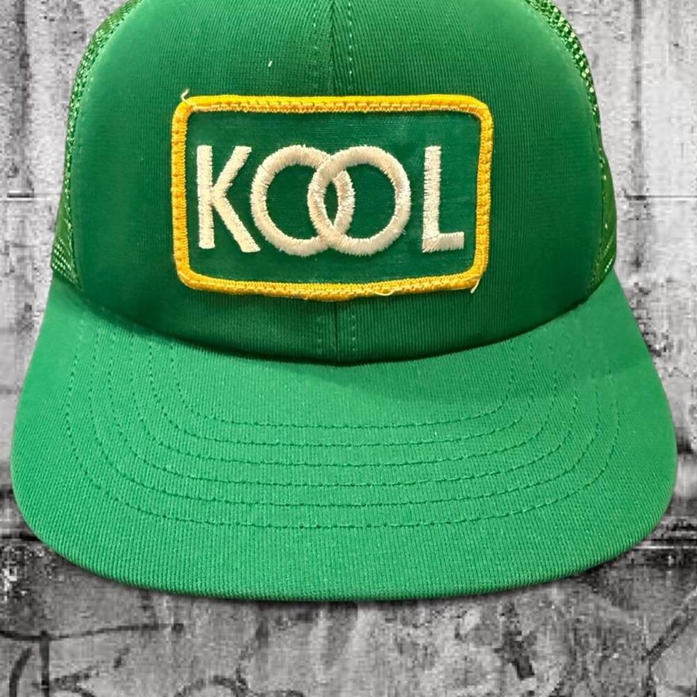 Vintage Deadstock KOOL Cigarettes Mesh Trucker Hat Green Snapback NOS USA Made